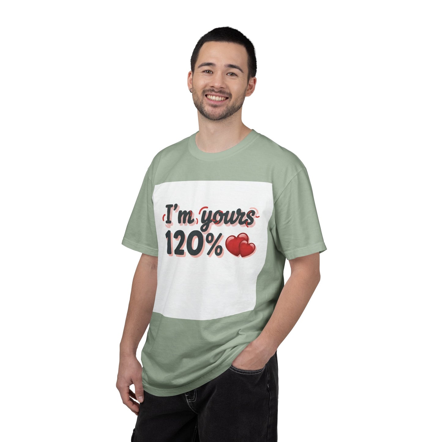 I’m Yours 120% T-Shirt — Heart Graphic “No Explanation Needed” Valentine Tee