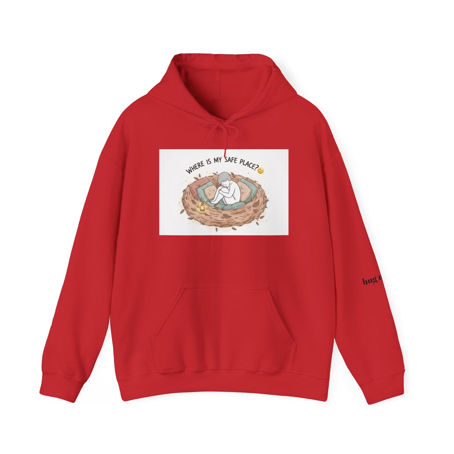 Cozy Bird Nest Hoodie — "Home Is My Safe Place" Comfort Sweatshirt
