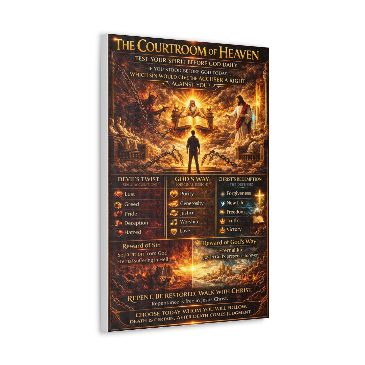 Courtroom of Heaven Canvas | Religious Wall Art, Christian Poster