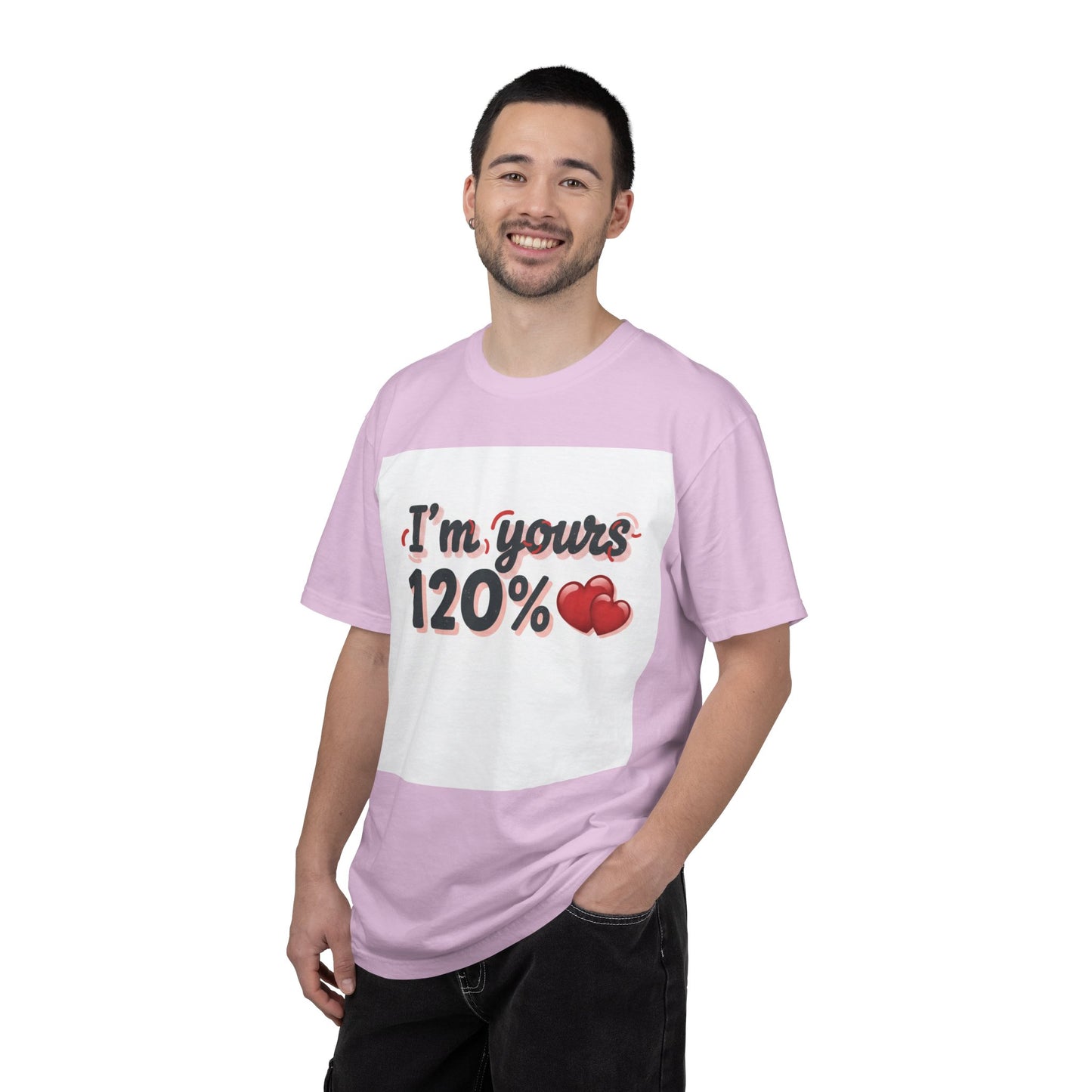 I’m Yours 120% T-Shirt — Heart Graphic “No Explanation Needed” Valentine Tee