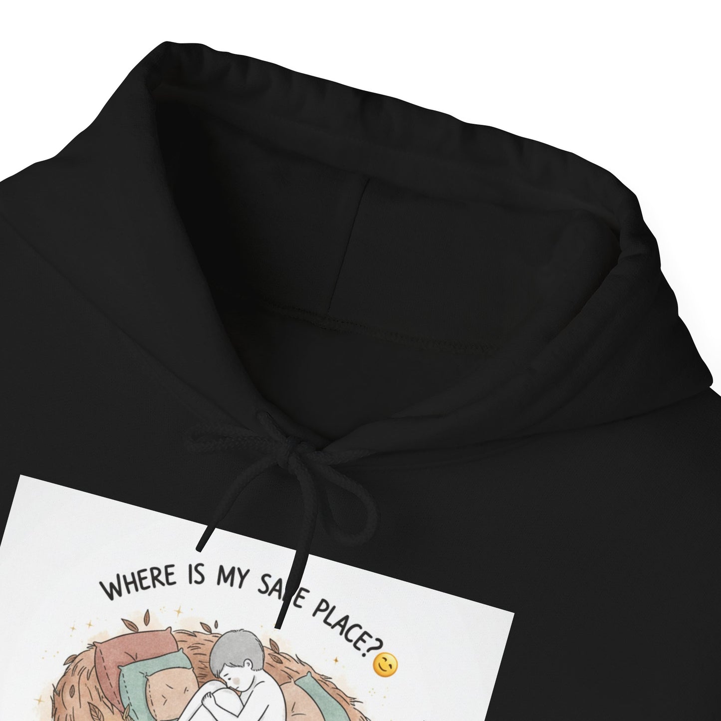 Cozy Bird Nest Hoodie — "Home Is My Safe Place" Comfort Sweatshirt