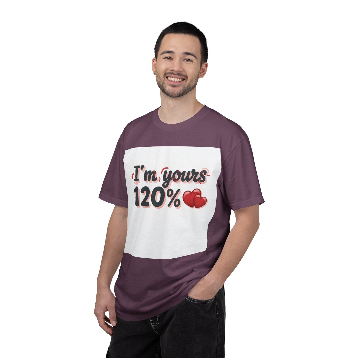 I’m Yours 120% T-Shirt — Heart Graphic “No Explanation Needed” Valentine Tee