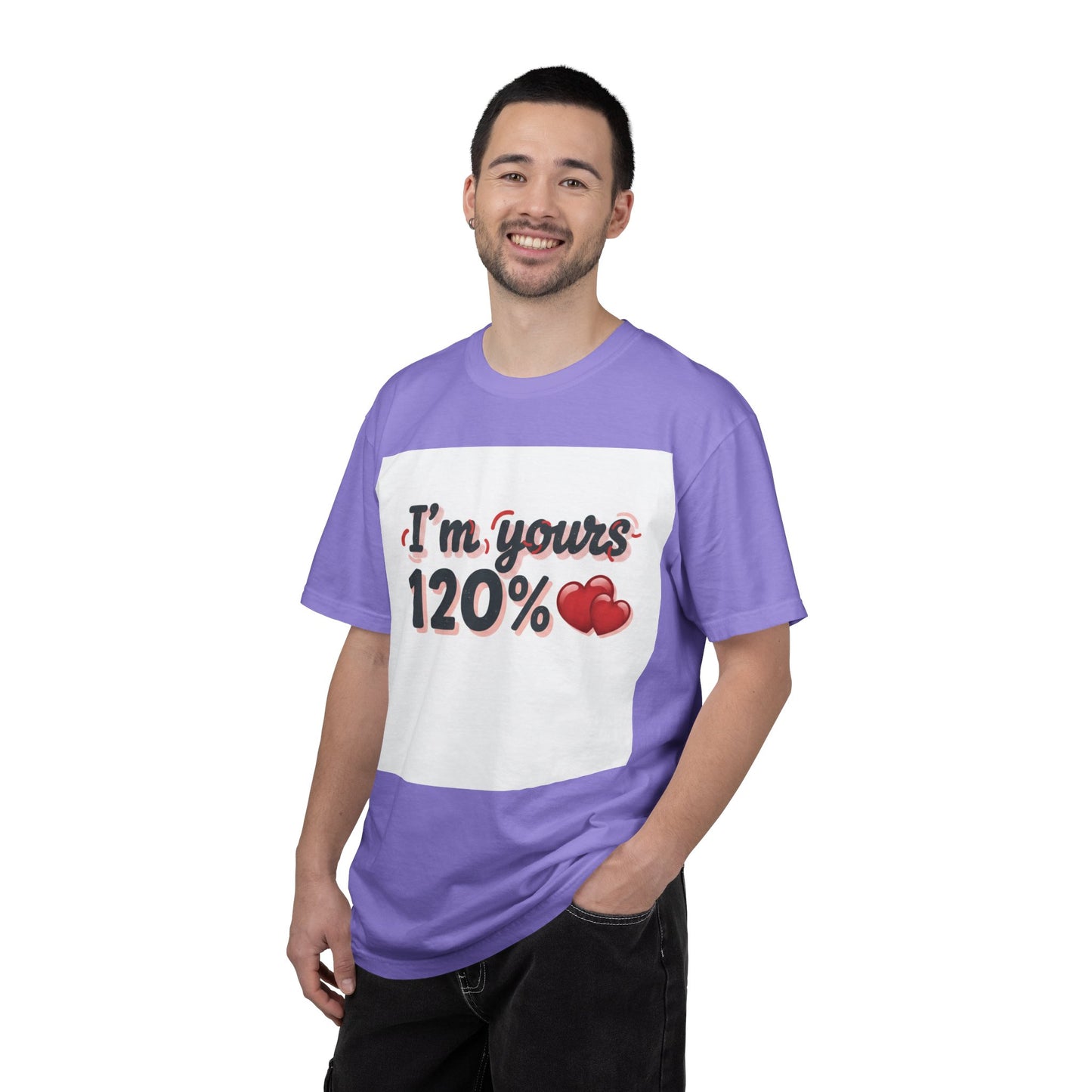 I’m Yours 120% T-Shirt — Heart Graphic “No Explanation Needed” Valentine Tee