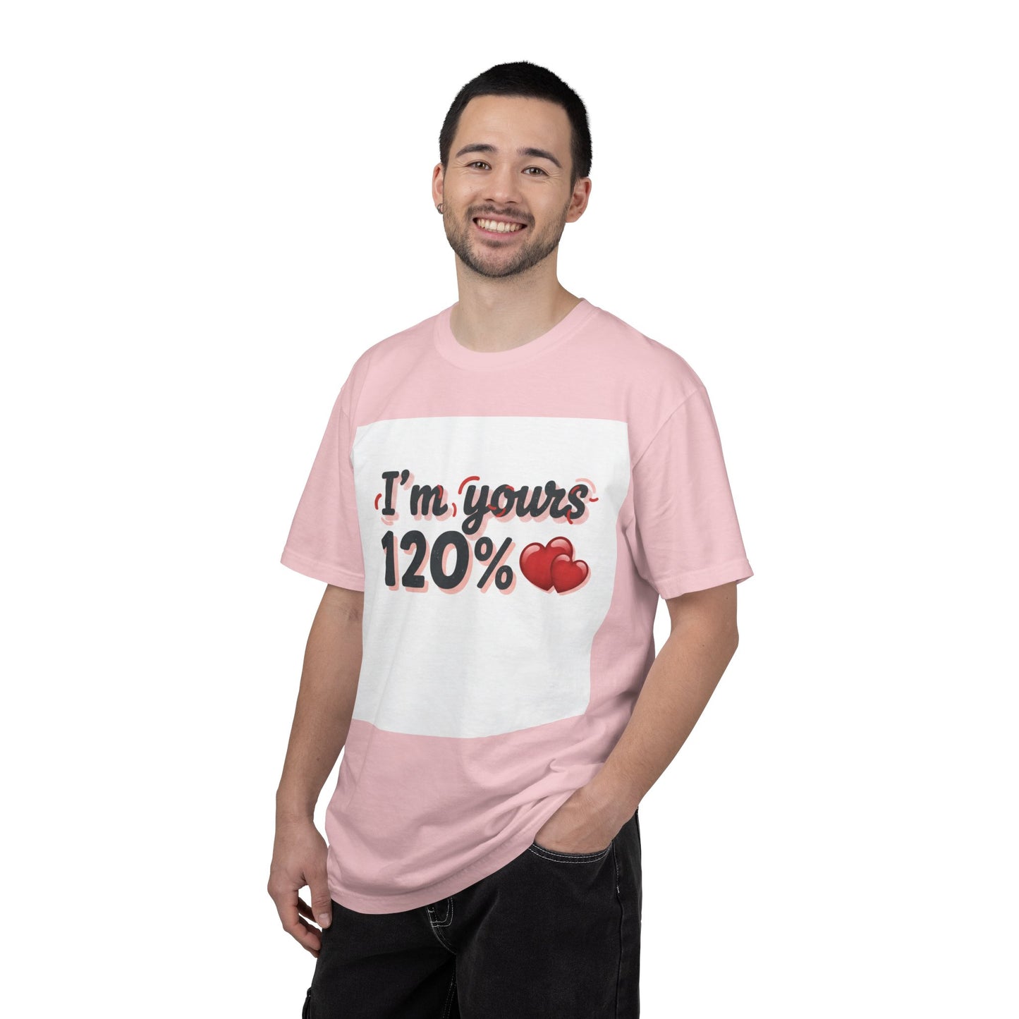 I’m Yours 120% T-Shirt — Heart Graphic “No Explanation Needed” Valentine Tee