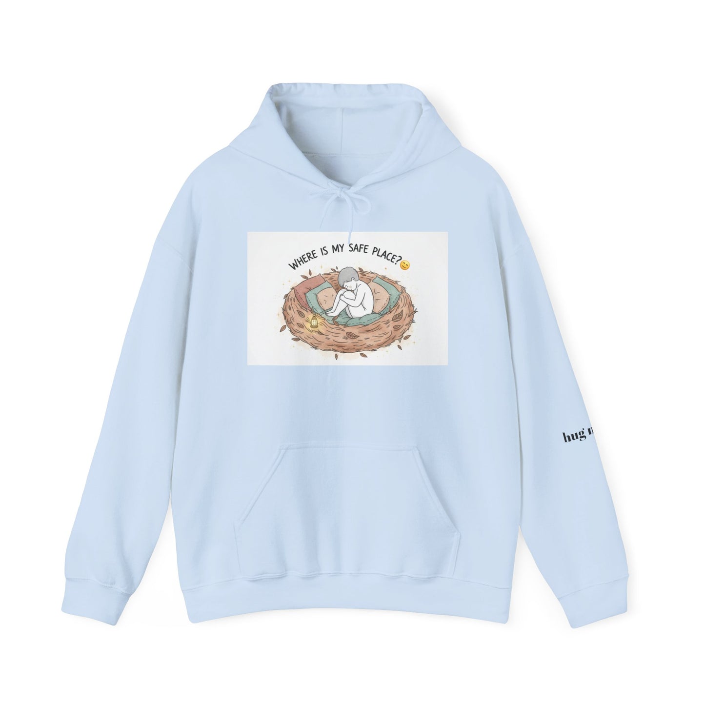 Cozy Bird Nest Hoodie — "Home Is My Safe Place" Comfort Sweatshirt
