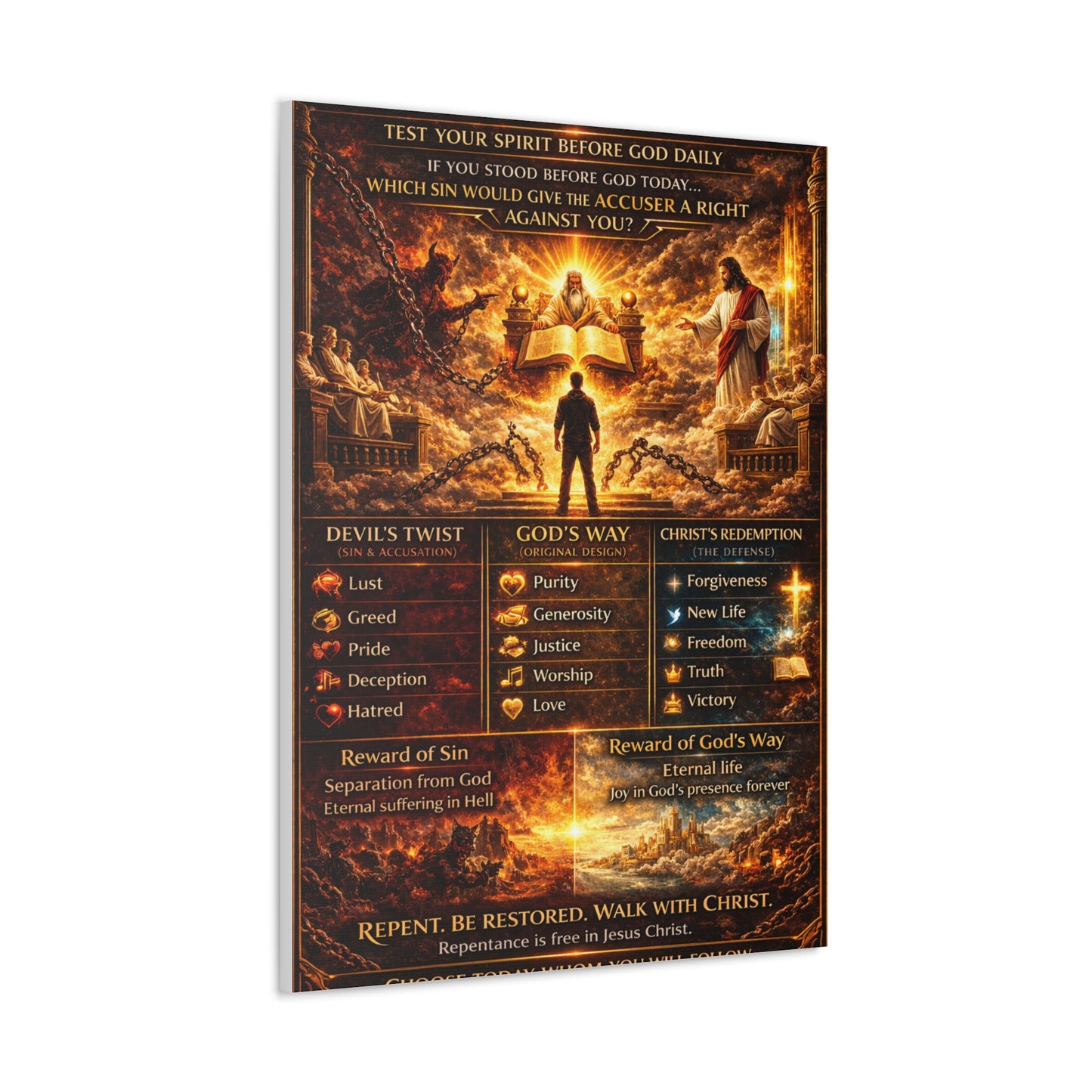 Courtroom of Heaven Canvas | Religious Wall Art, Christian Poster