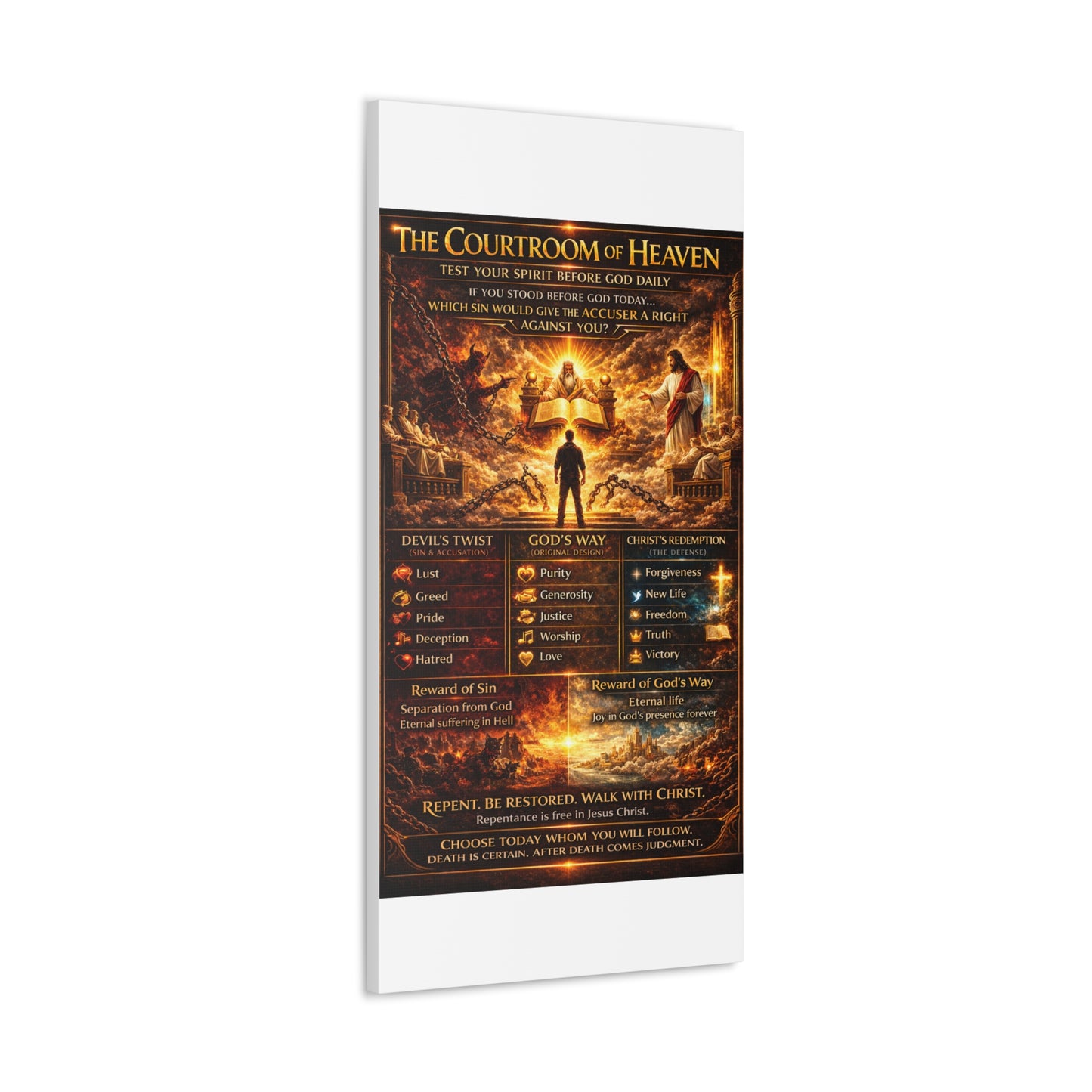Courtroom of Heaven Canvas | Religious Wall Art, Christian Poster
