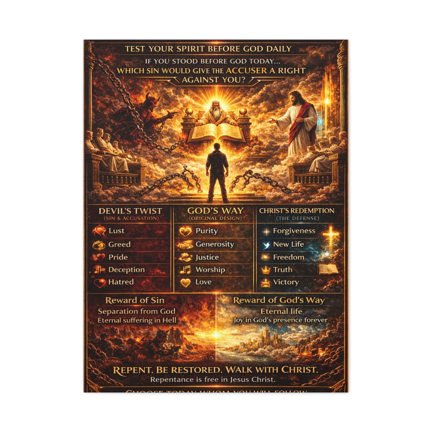 Courtroom of Heaven Canvas | Religious Wall Art, Christian Poster