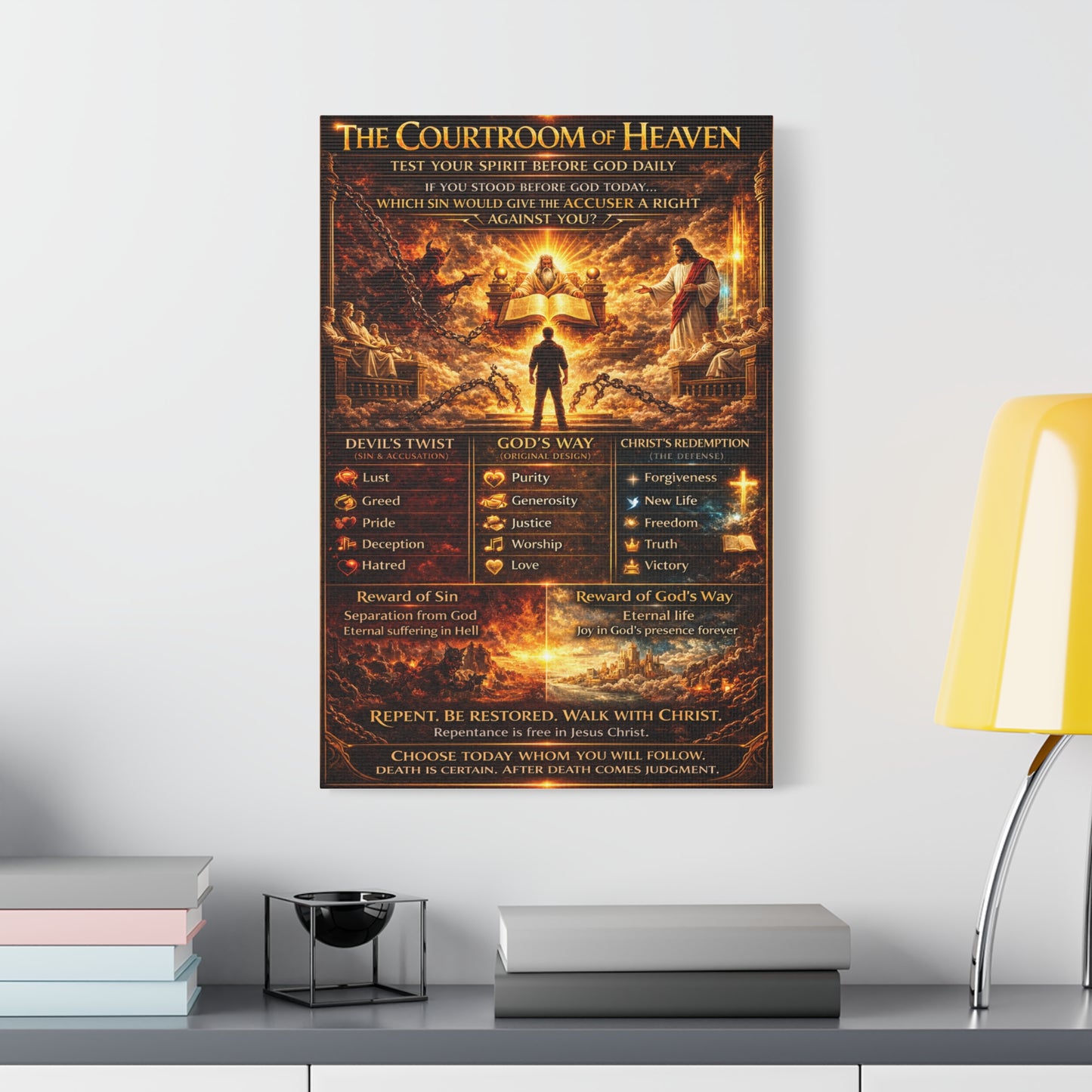 Courtroom of Heaven Canvas | Religious Wall Art, Christian Poster