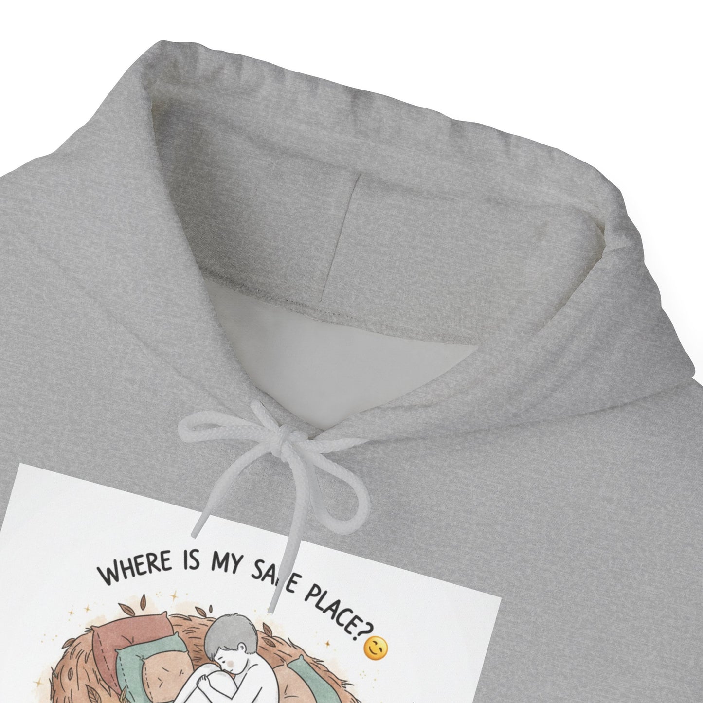 Cozy Bird Nest Hoodie — "Home Is My Safe Place" Comfort Sweatshirt