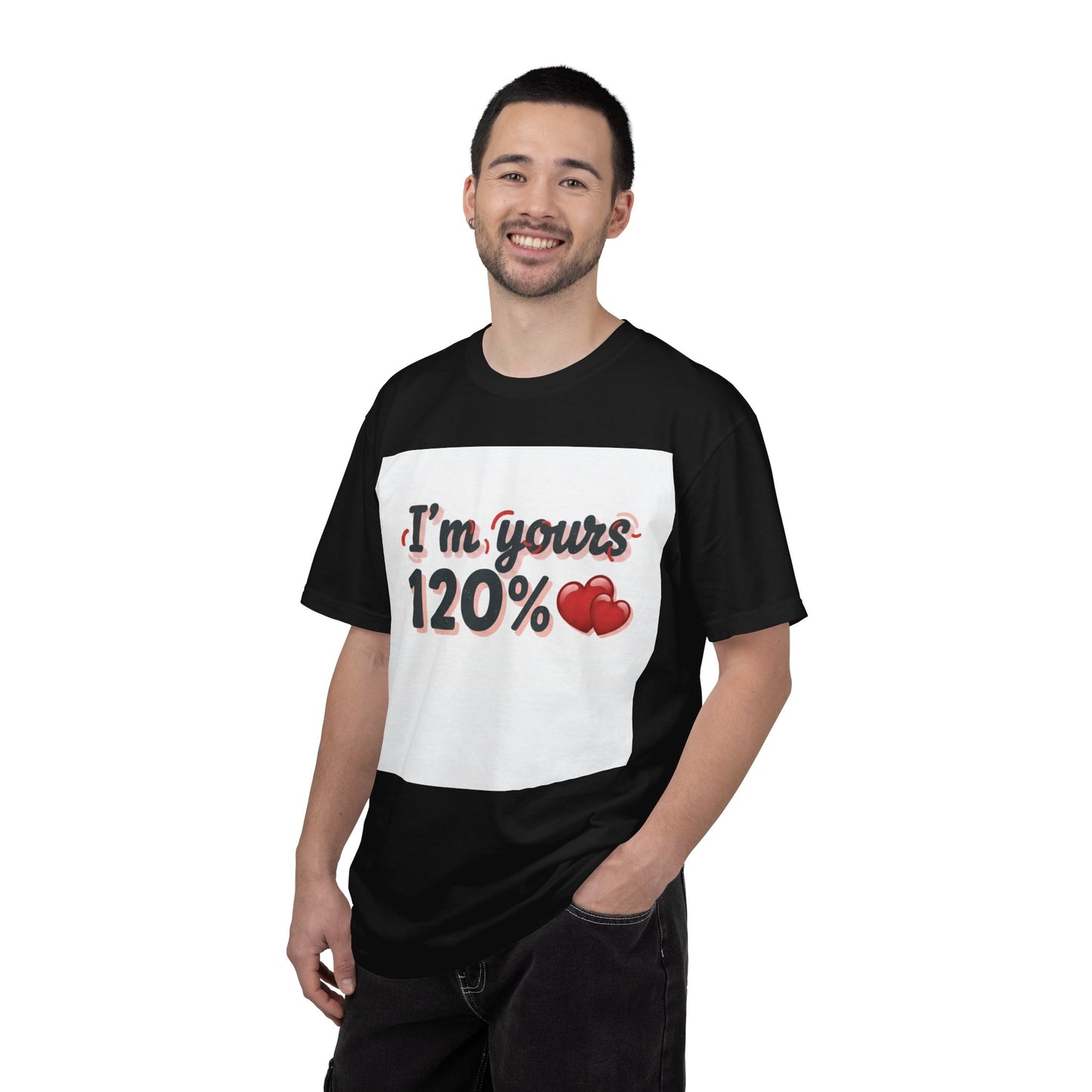 I’m Yours 120% T-Shirt — Heart Graphic “No Explanation Needed” Valentine Tee