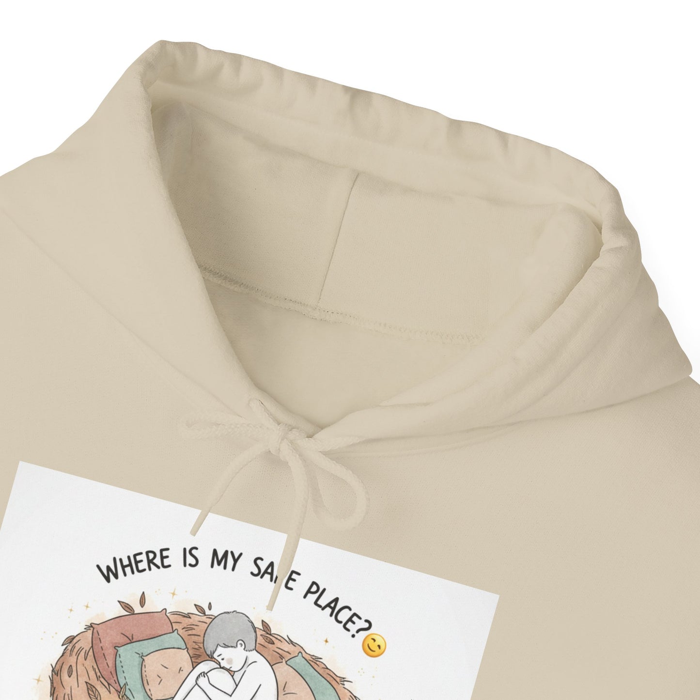 Cozy Bird Nest Hoodie — "Home Is My Safe Place" Comfort Sweatshirt