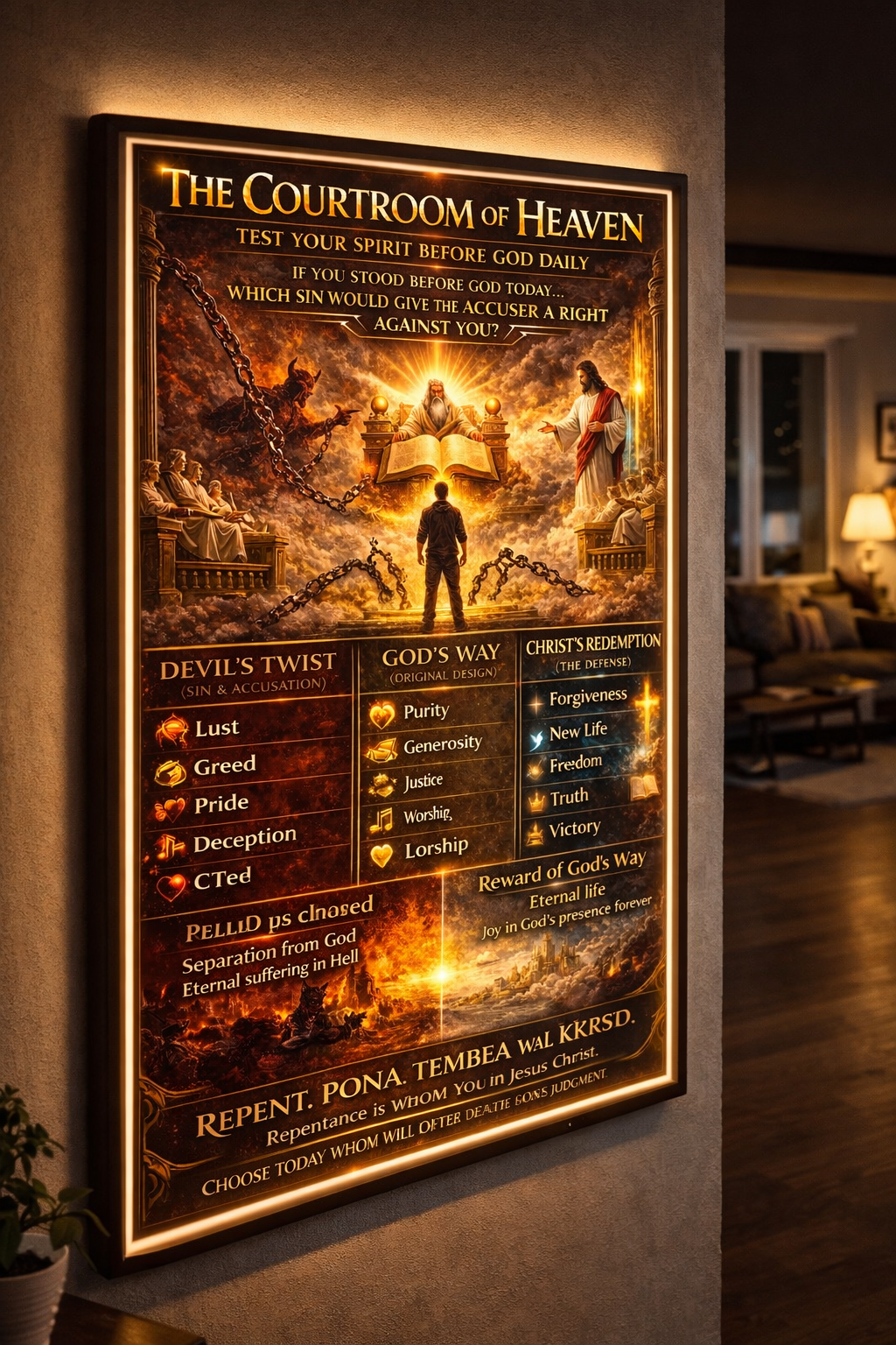 Courtroom of Heaven Canvas | Religious Wall Art, Christian Poster
