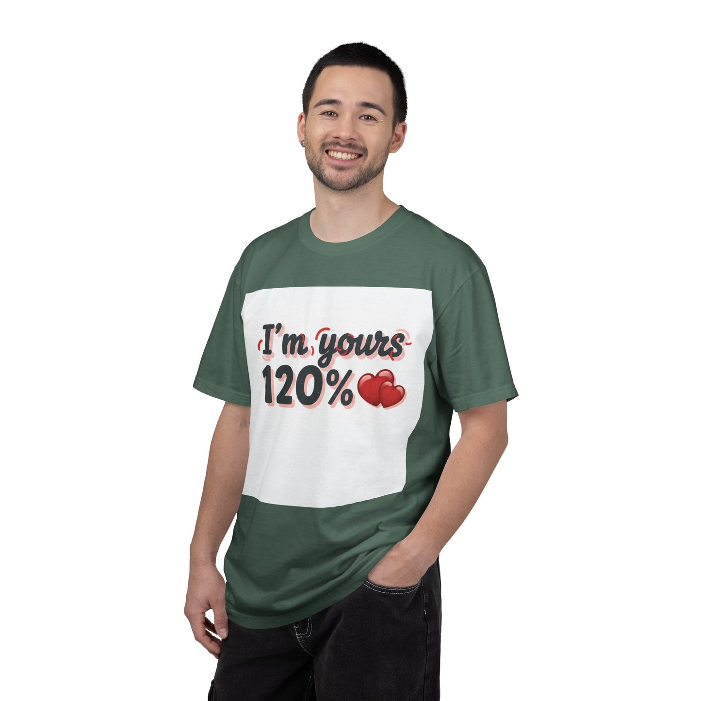 I’m Yours 120% T-Shirt — Heart Graphic “No Explanation Needed” Valentine Tee