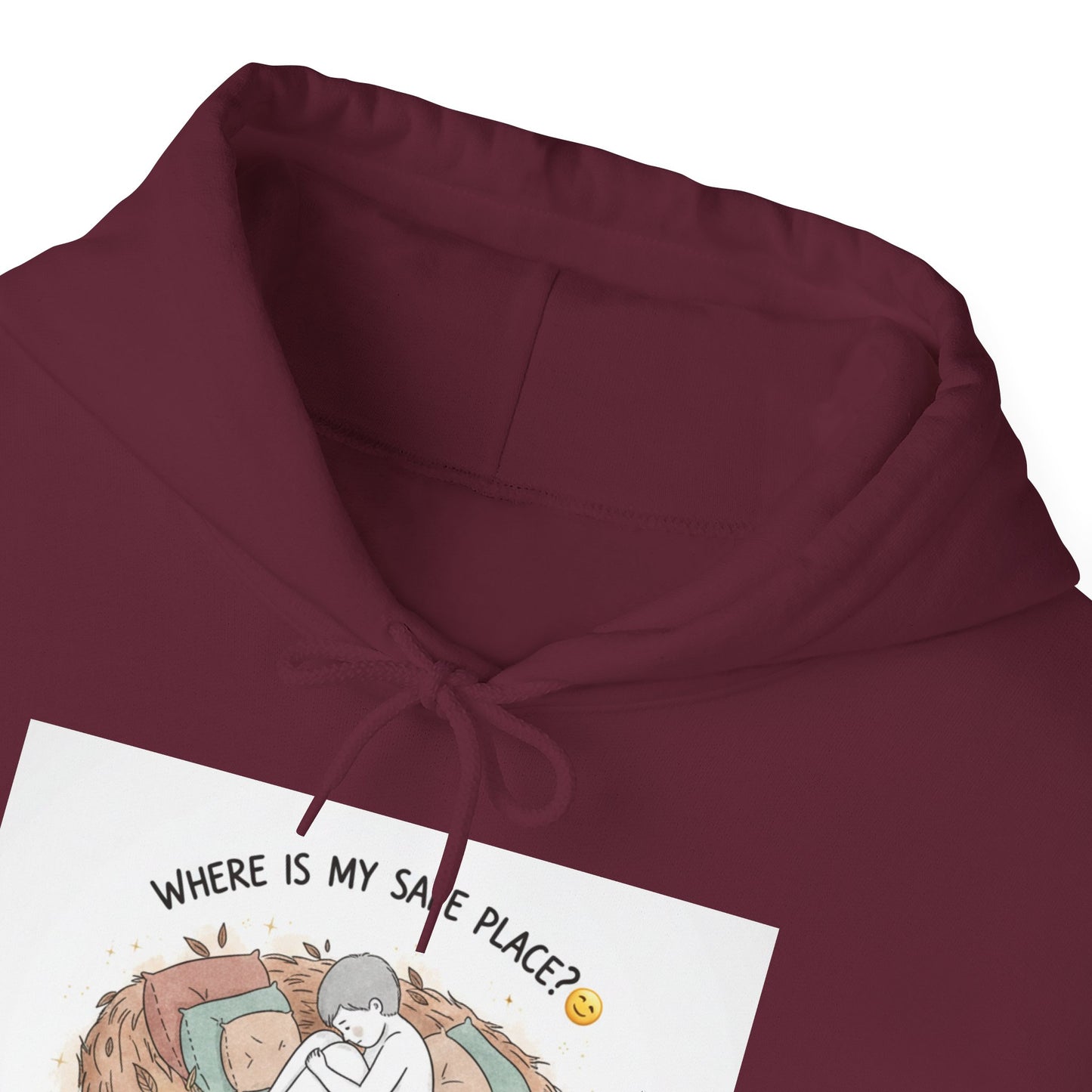 Cozy Bird Nest Hoodie — "Home Is My Safe Place" Comfort Sweatshirt