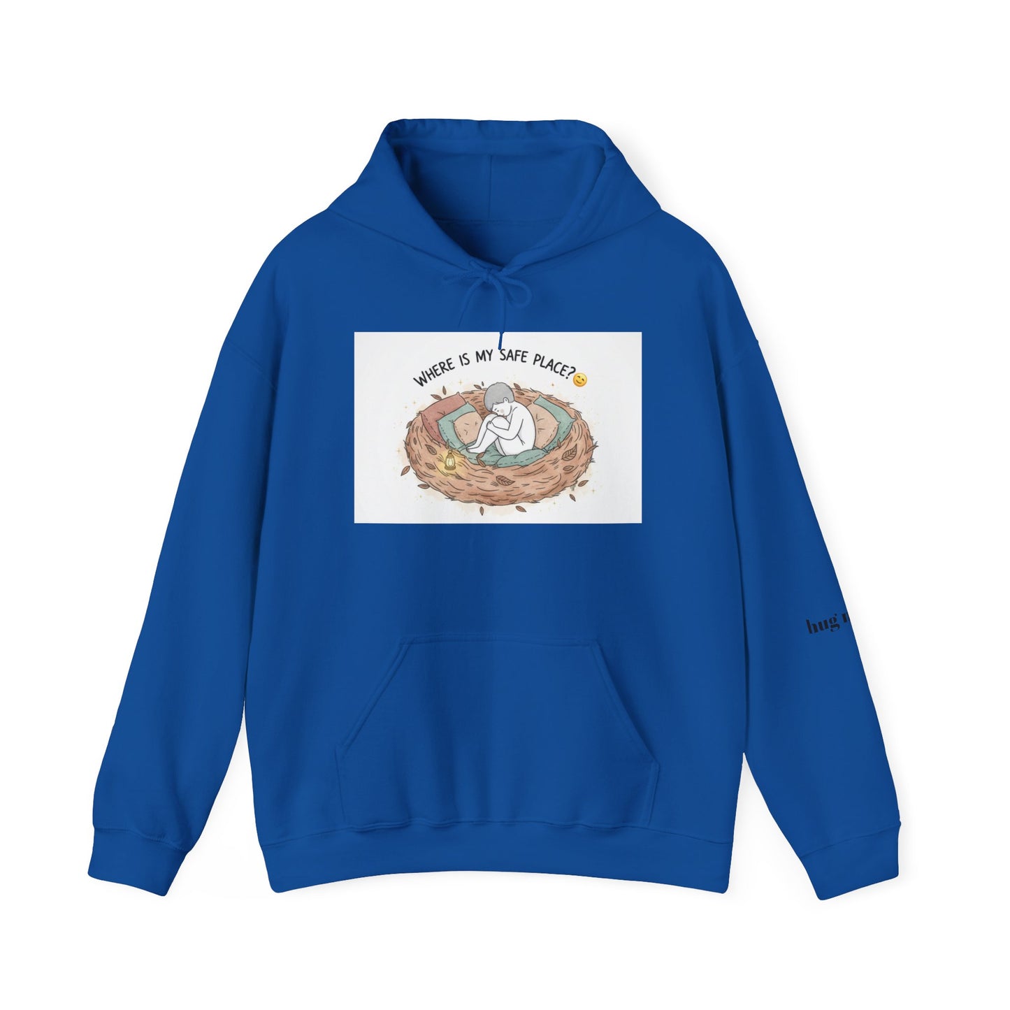Cozy Bird Nest Hoodie — "Home Is My Safe Place" Comfort Sweatshirt