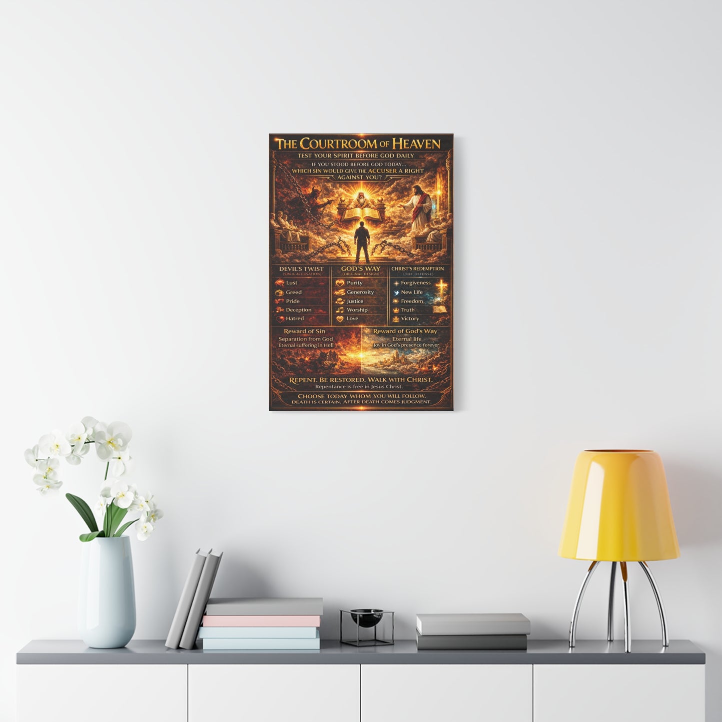 Courtroom of Heaven Canvas | Religious Wall Art, Christian Poster