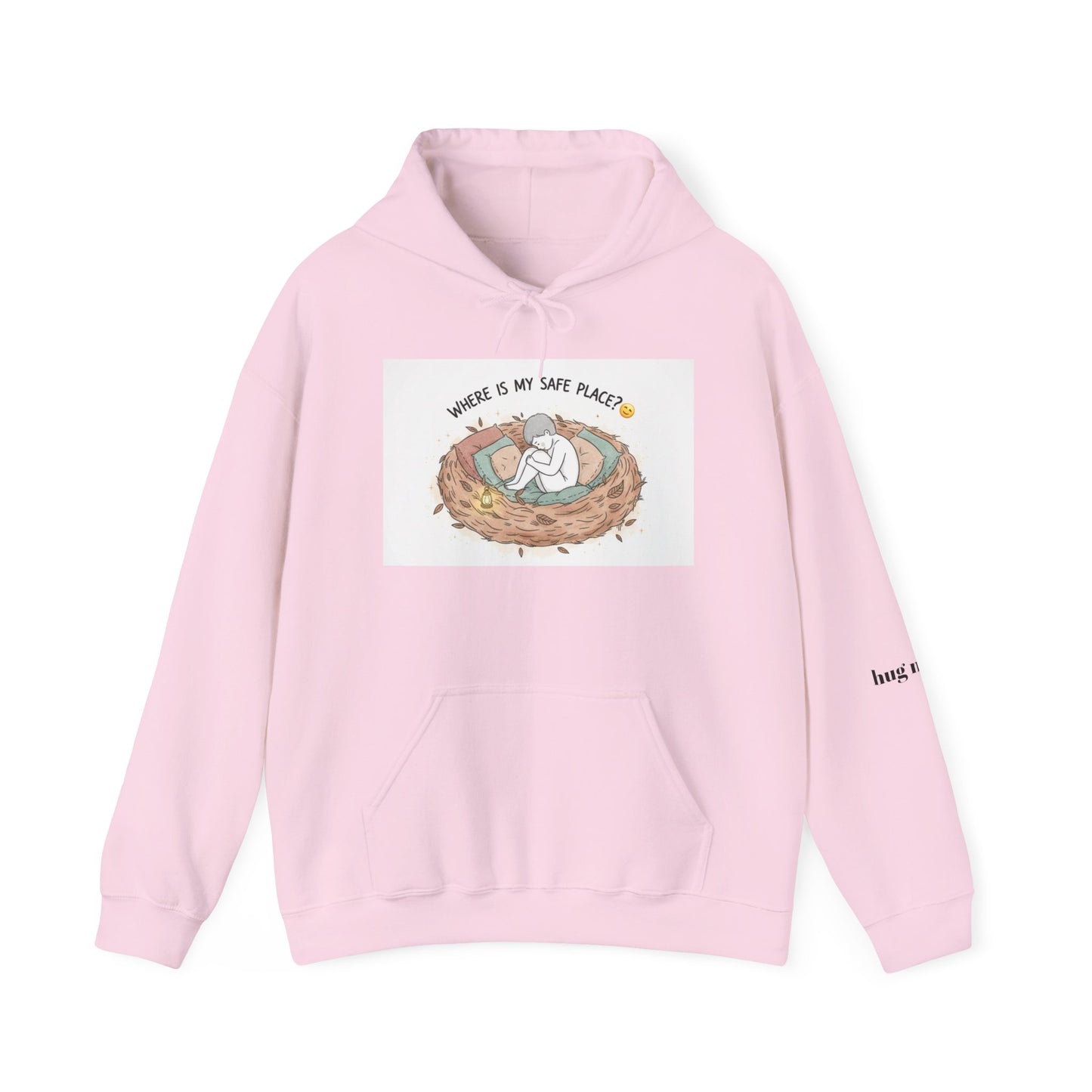Cozy Bird Nest Hoodie — "Home Is My Safe Place" Comfort Sweatshirt