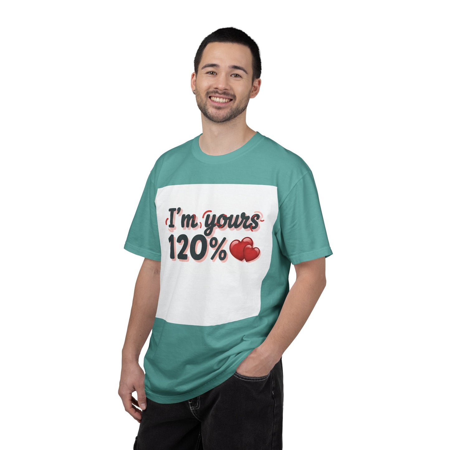 I’m Yours 120% T-Shirt — Heart Graphic “No Explanation Needed” Valentine Tee