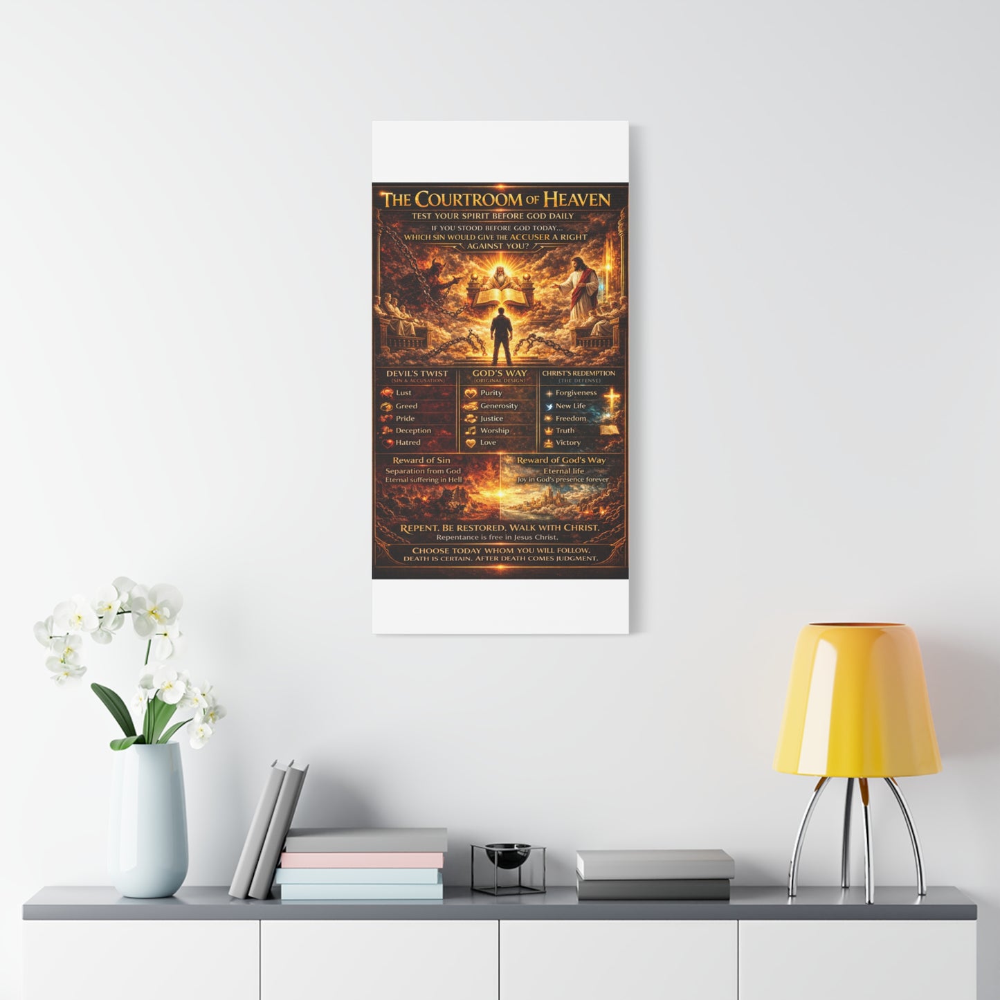 Courtroom of Heaven Canvas | Religious Wall Art, Christian Poster