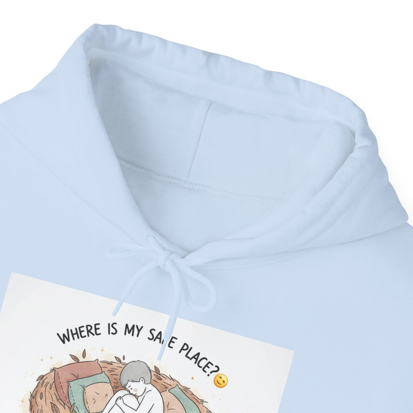 Cozy Bird Nest Hoodie — "Home Is My Safe Place" Comfort Sweatshirt